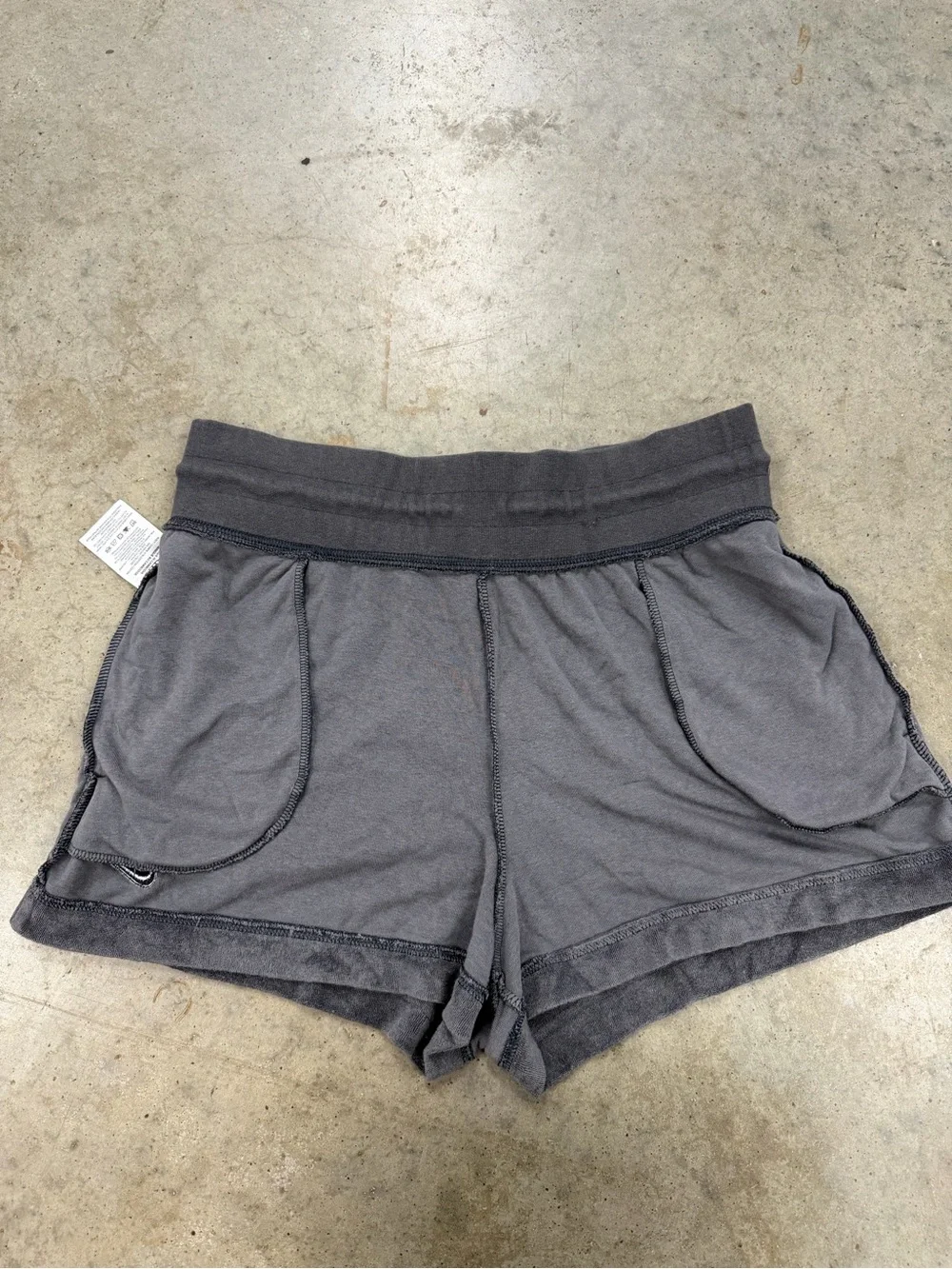 Nike Women's Charcoal Gray Terry Drawstring Athletic Shorts